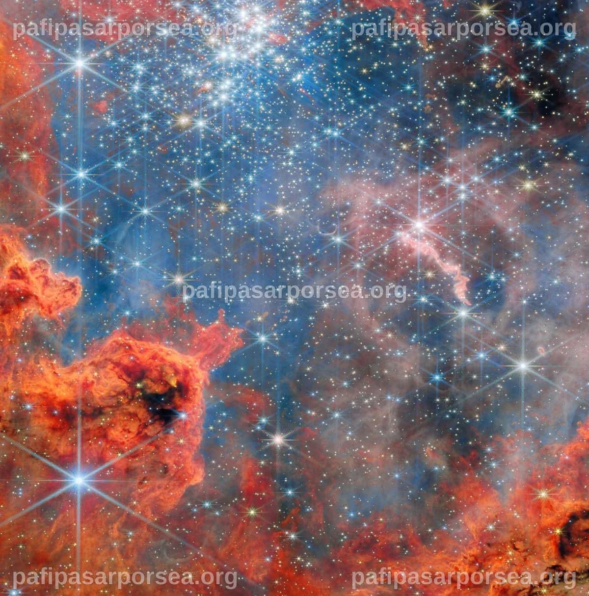 La Nebulosa Carina: Brillano le stelle bianco-azzurre